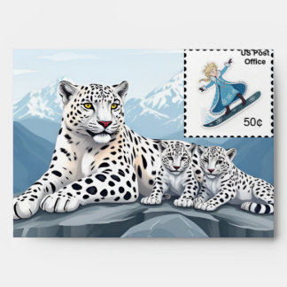 Envelope with a postage stamp