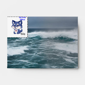 Envelope with a postage stamp