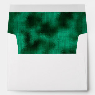 Envelope with green faux foil metal lining