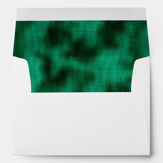 Envelope with green faux foil metal lining (Back (Bottom))