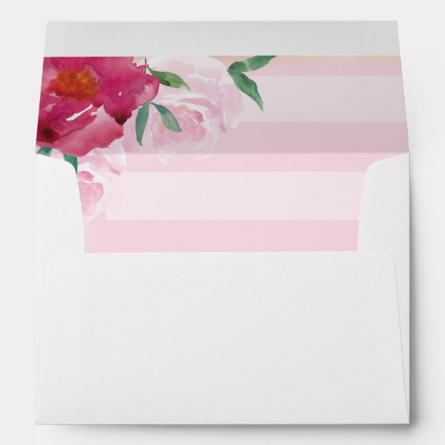 Envelope with Pink Floral Liner (Back (Bottom))