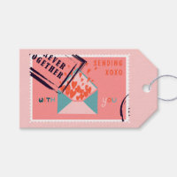 Envelope with Red Hearts Postage Stamp