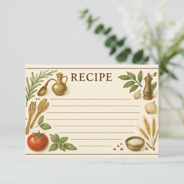 Enveloped in Tuscany Recipe Card (Standing Front)