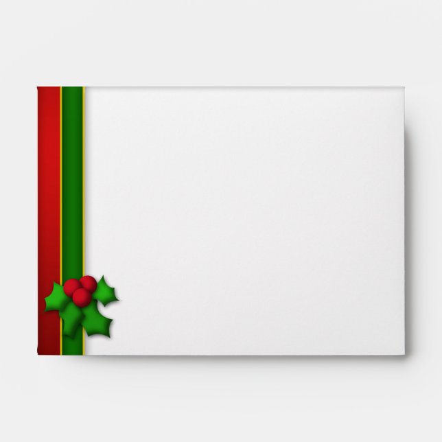 Envelopes Holidays Christmas Red Green Template (Front)