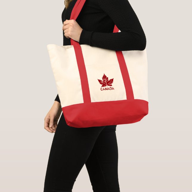Enviro-Friendly Canada Tote Bag Retro Maple Leaf (Front (Product))