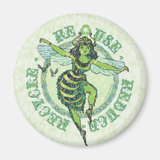Enviro Green Bee Earth Day Gear Magnet