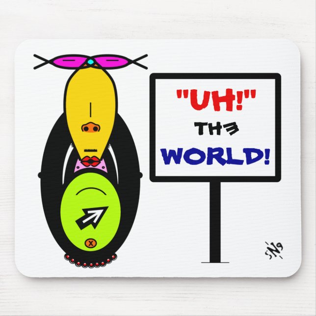 Environment Monkey Weird Funny Cartoon Mascot Mouse Mat (Front)
