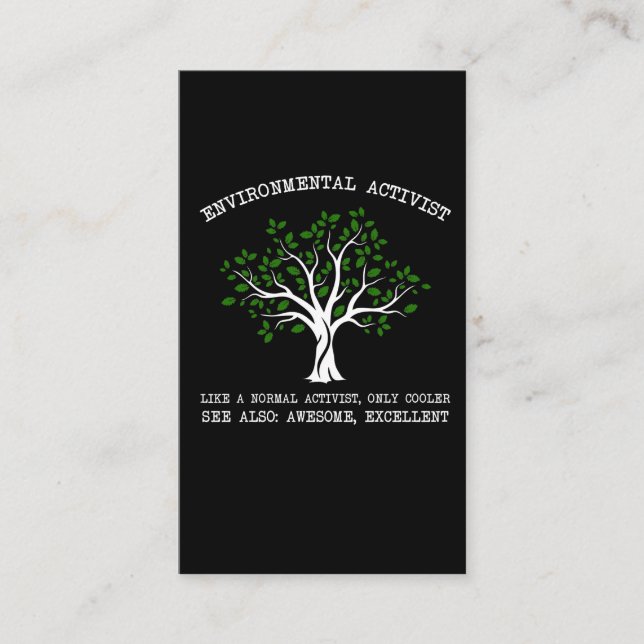 Environmental Activist Nature conservation Earth Business Card (Front)