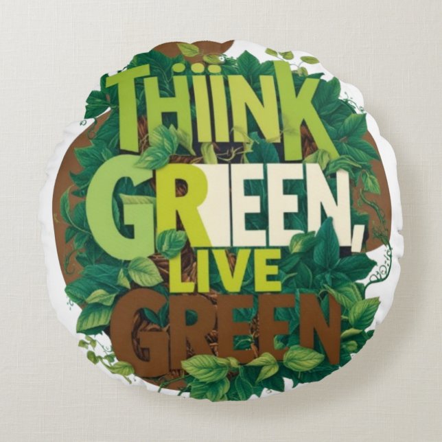 Environmental Awareness Round Cushion (Front)