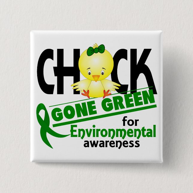 Environmental Chick Gone Green 2 15 Cm Square Badge (Front)