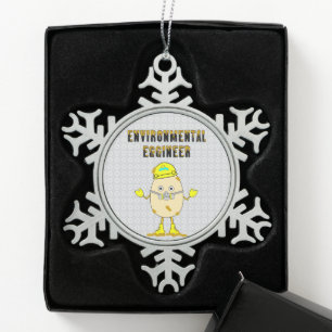 Environmental Eggineer Engineer Snowflake Pewter Christmas Ornament