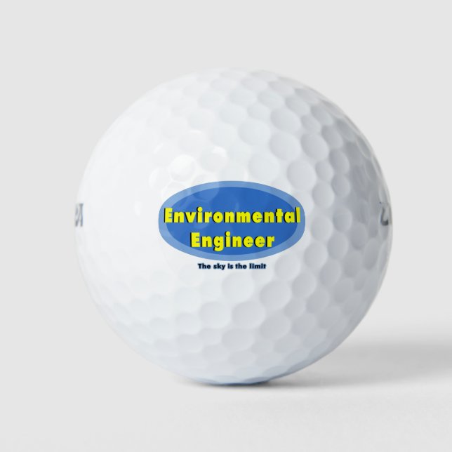 Environmental Engineer Blue Oval Golf Balls (Front)