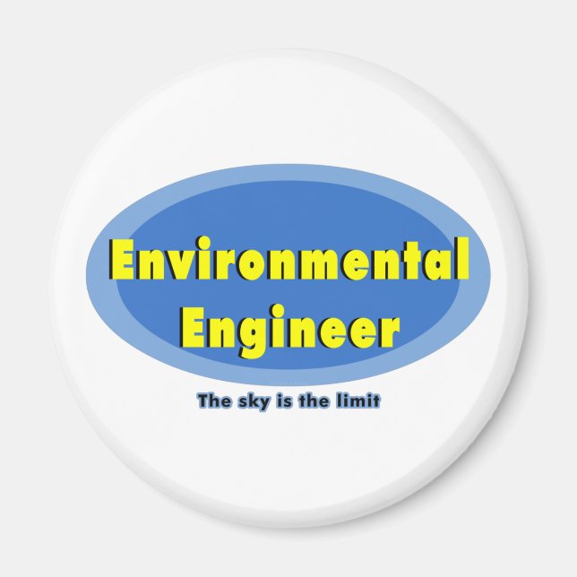 Environmental Engineer Blue Oval Magnet (Front)