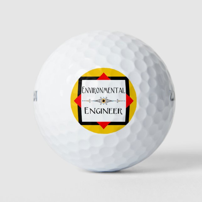 Environmental Engineer Decorative Line Golf Balls (Front)