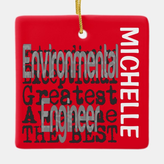 Environmental Engineer Extraordinaire CUSTOM Ceramic Ornament (Front)