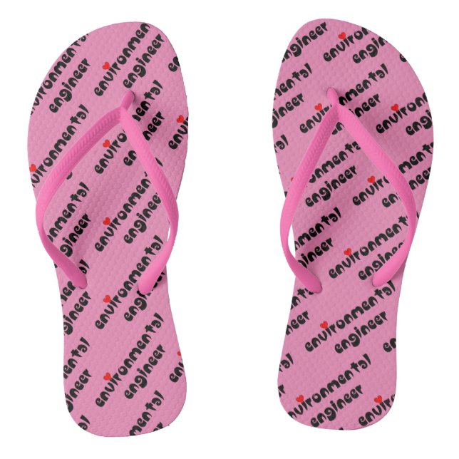Environmental Engineer Heart Flip Flops (Footbed)
