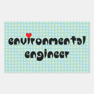Environmental Engineer Heart Rectangular Sticker
