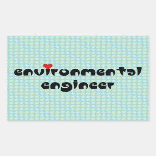 Environmental Engineer Heart Rectangular Sticker