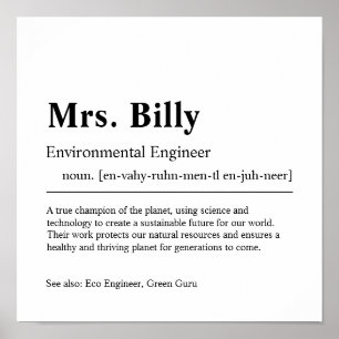 Environmental Engineer Personalised Gift Poster