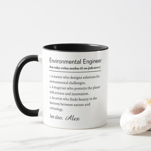 Environmental Engineer Personalized Definition Mug (With Donut)