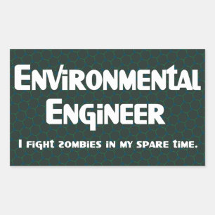 Environmental Engineer Zombie Fighter Rectangular Sticker