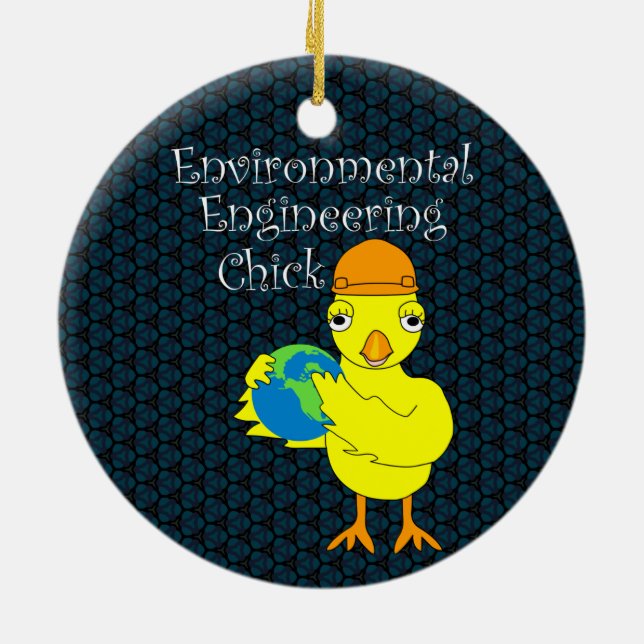 Environmental Engineering Chick Ceramic Tree Decoration (Back)