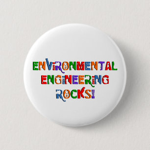 Environmental Engineering Rocks Text 6 Cm Round Badge