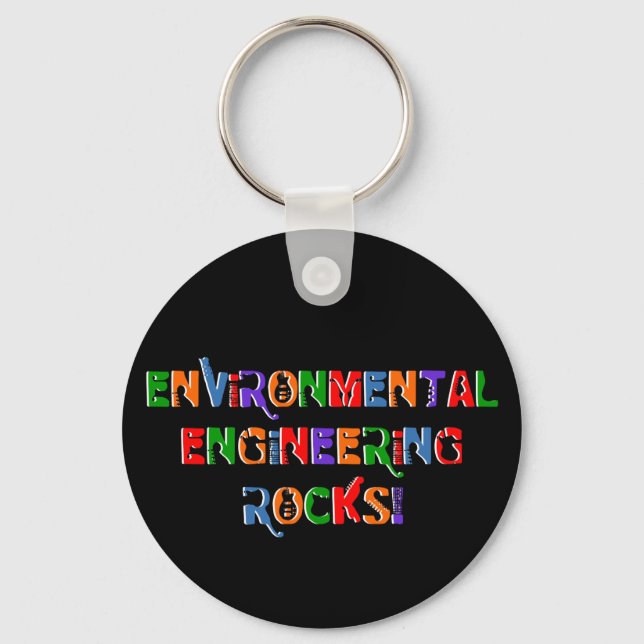 Environmental Engineering Rocks Text Key Ring (Front)