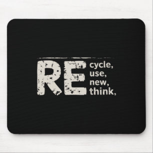 Environmental Gifts Black Re Cycle Use New Think Mouse Mat