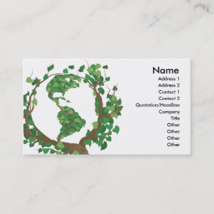 Environmental globe world tree business card
