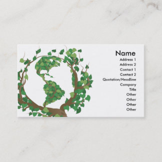 Environmental globe world tree business card