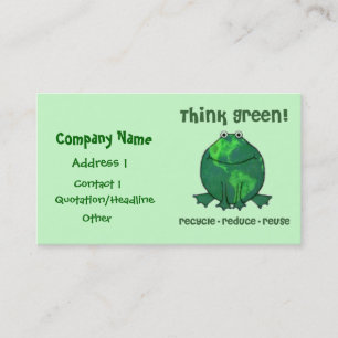 Environmental Green Recycle Frog  Business Card