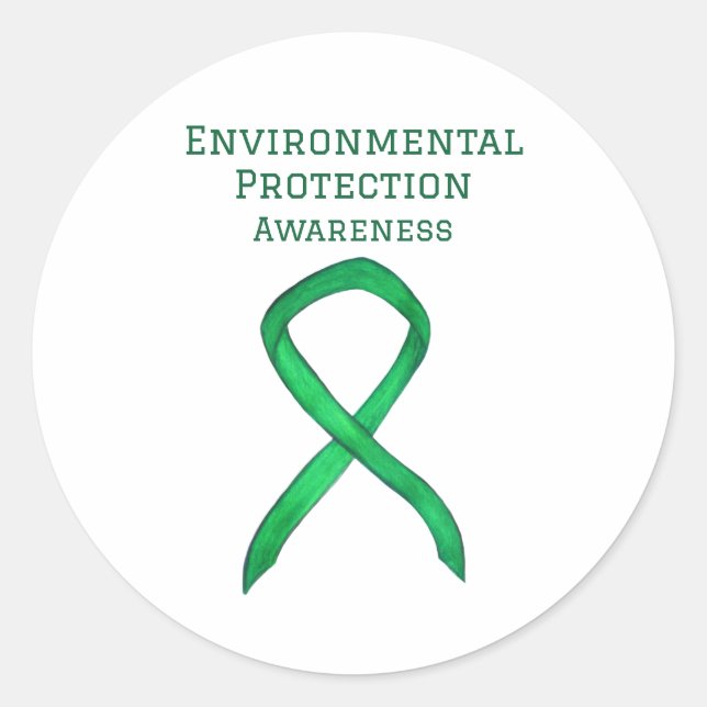 Environmental Protection Awareness Ribbon Stickers (Front)