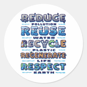 Environmental Protection, Environmentalism, Reduce Classic Round Sticker