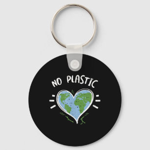 Environmental Protection_ No Plastic - Earth Day  Key Ring