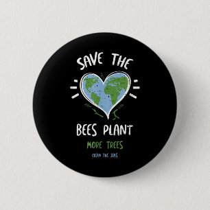 Environmental Protection_ Save The Bees Plant M... 6 Cm Round Badge