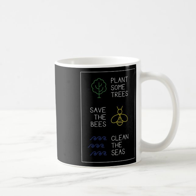 Environmental Protection Saying, Plant Trees, Save Coffee Mug (Right)