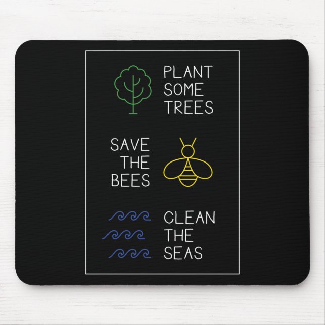 Environmental Protection Saying, Plant Trees, Save Mouse Mat (Front)