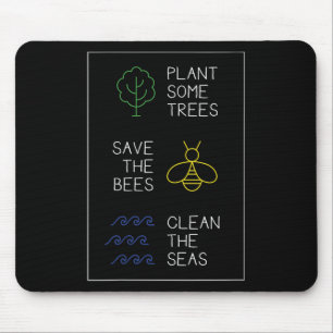 Environmental Protection Saying, Plant Trees, Save Mouse Mat