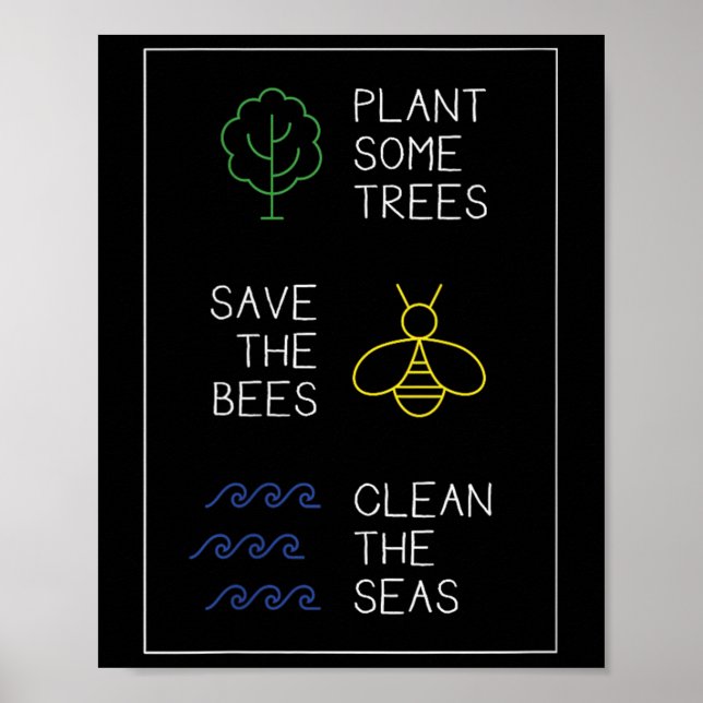 Environmental Protection Saying, Plant Trees, Save Poster (Front)