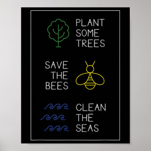 Environmental Protection Saying, Plant Trees, Save Poster