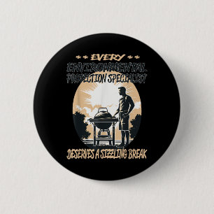 Environmental Protection Specialist Funny Bbq Chef 6 Cm Round Badge