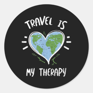 Environmental Protection_ Travel Is My Therapy - E Classic Round Sticker