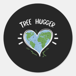 Environmental Protection_ Tree Hugger - Earth Day Classic Round Sticker