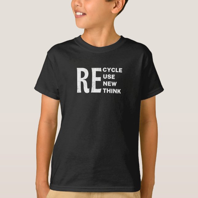 Environmental Recycle Reuse Renew Rethink T-Shirt (Front)