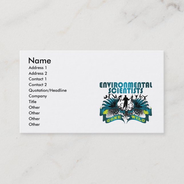 Environmental Scientists Gone Wild Business Card (Front)