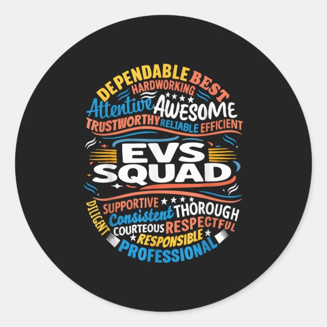 Environmental Services Squad Week Appreciation Fun Classic Round Sticker (Front)