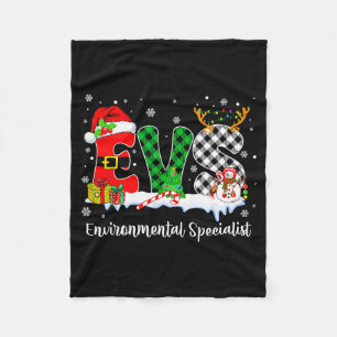 Environmental Specialist Christmas Lights Red Plai Fleece Blanket