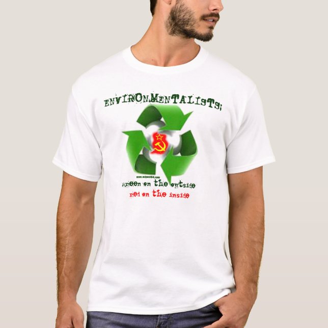 Environmentalists: green outside, red inside T-Shirt (Front)