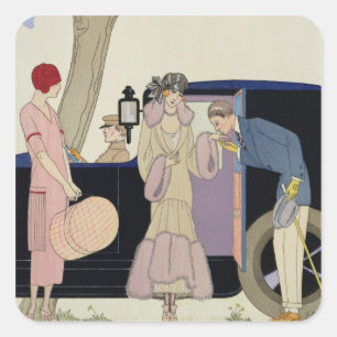 Envy, 1914 (pochoir print) square sticker